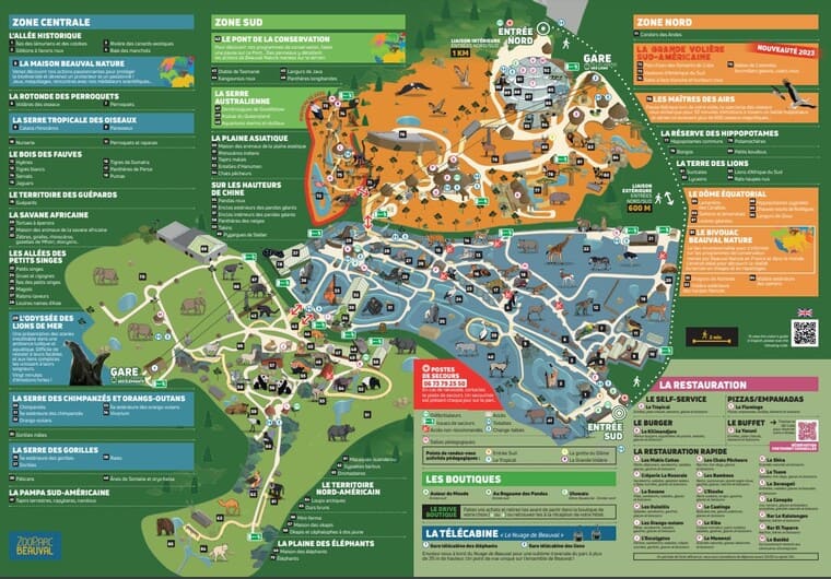 Carte du Zoo de Beauval