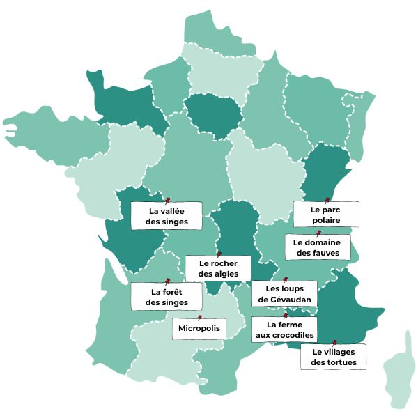 carte parcs animaliers sp�cialis�